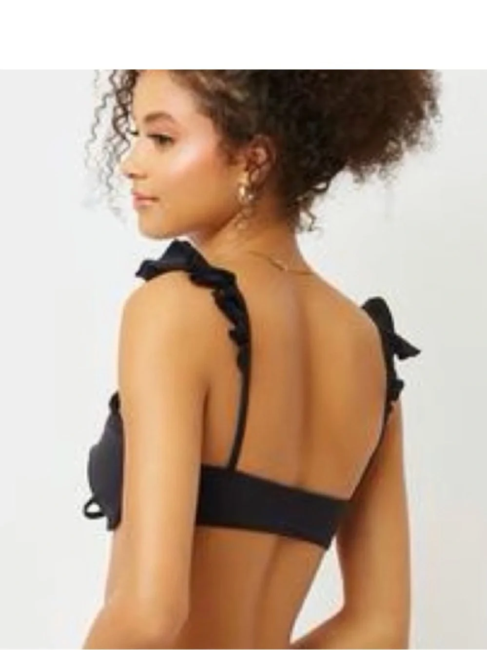 NWT! Frankies Bikinis Birdie Bikini Top in black